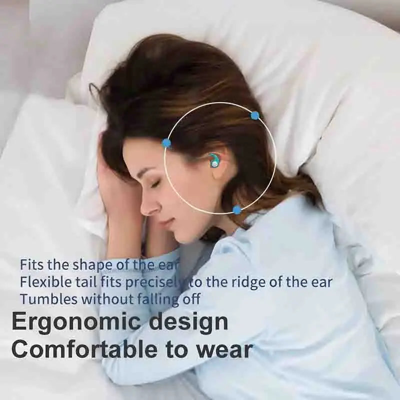 1 Pair of Soft Silicone Earplugs with Noise Cancellation, Waterproof, Comfortable to Wear, Suitable for Sleeping and Swimming