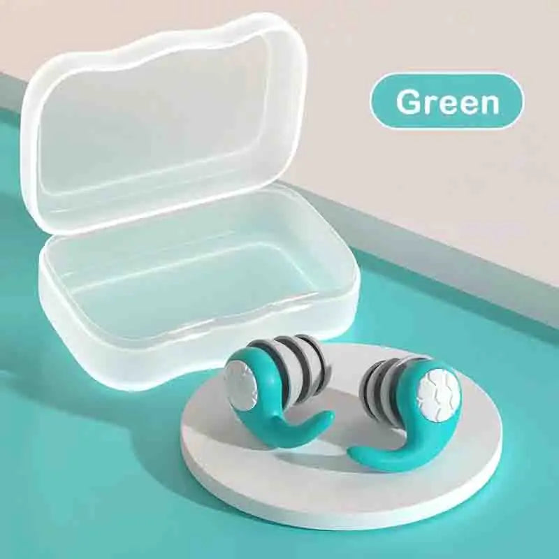 1 Pair of Soft Silicone Earplugs with Noise Cancellation, Waterproof, Comfortable to Wear, Suitable for Sleeping and Swimming